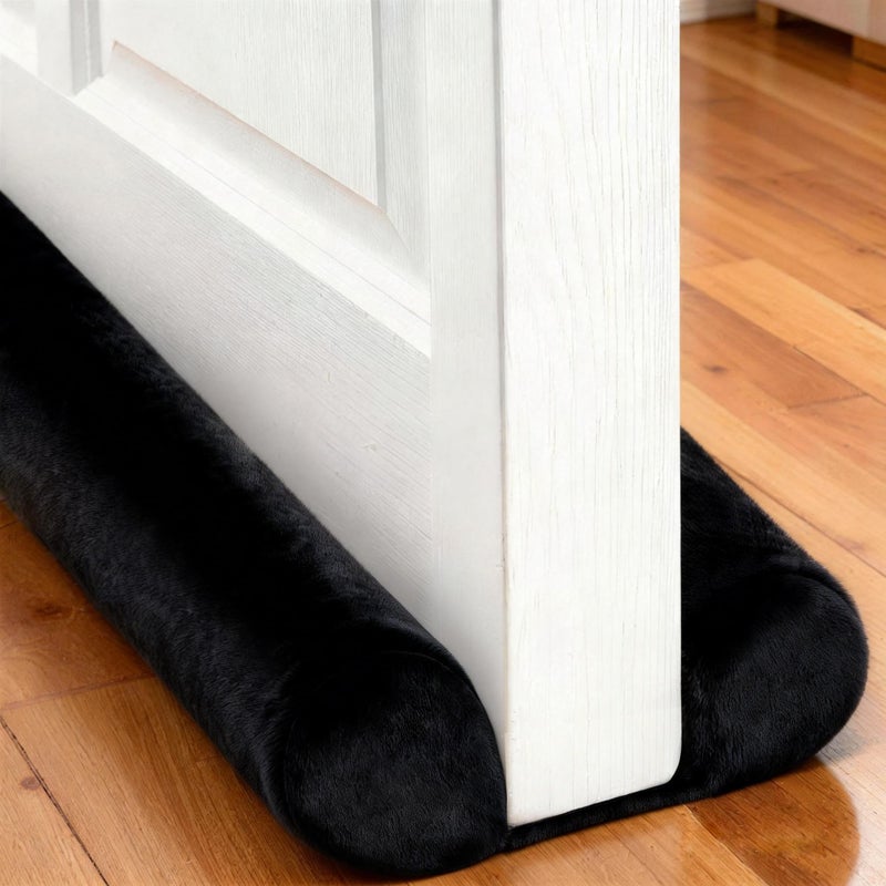 GDHOMM Under Door Draft Stopper Door Sweep Noise Blocker Weather Stripping Size Adjustable 30"-36" Gap Filler & Door Seal, Black - Image 1